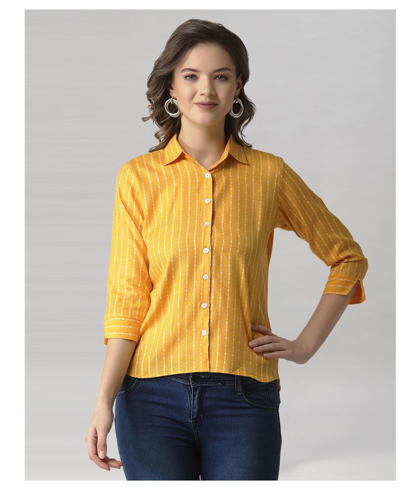 Selvia Yellow Cotton Shirt - Single