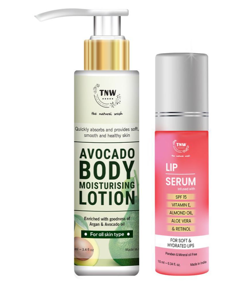     			TNW - The Natural Wash Lip Serum and Avocado Body Lotion Facial Kit 110ml mL Pack of 2