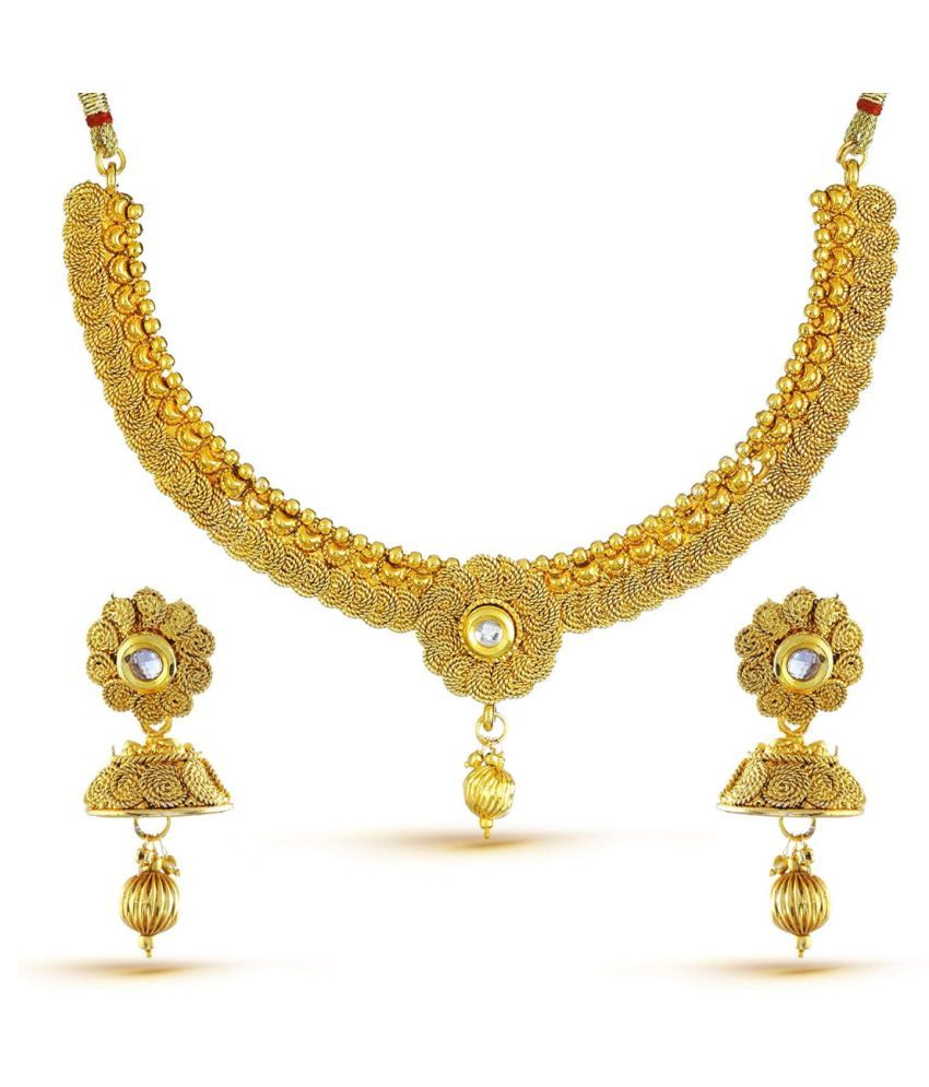     			YouBella Jewellery Sets for Women Gold Plated Necklace Jewellery Set with Earrings and Bangles Combo for Girls/Women