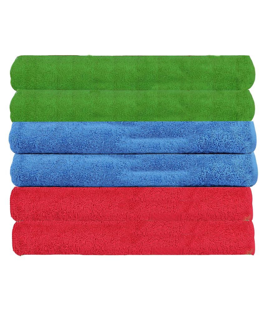 HOMETALES Microfiber Cleaning Cloth- 6 pcs - 40X40cm. 2 pcs red, 2 pcs. Blue, 2 pcs. Green