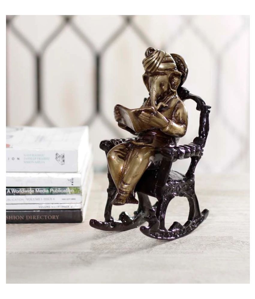     			eCraftIndia Showpiece Brass Ganesha Idol 8 x 8 cms Pack of 1