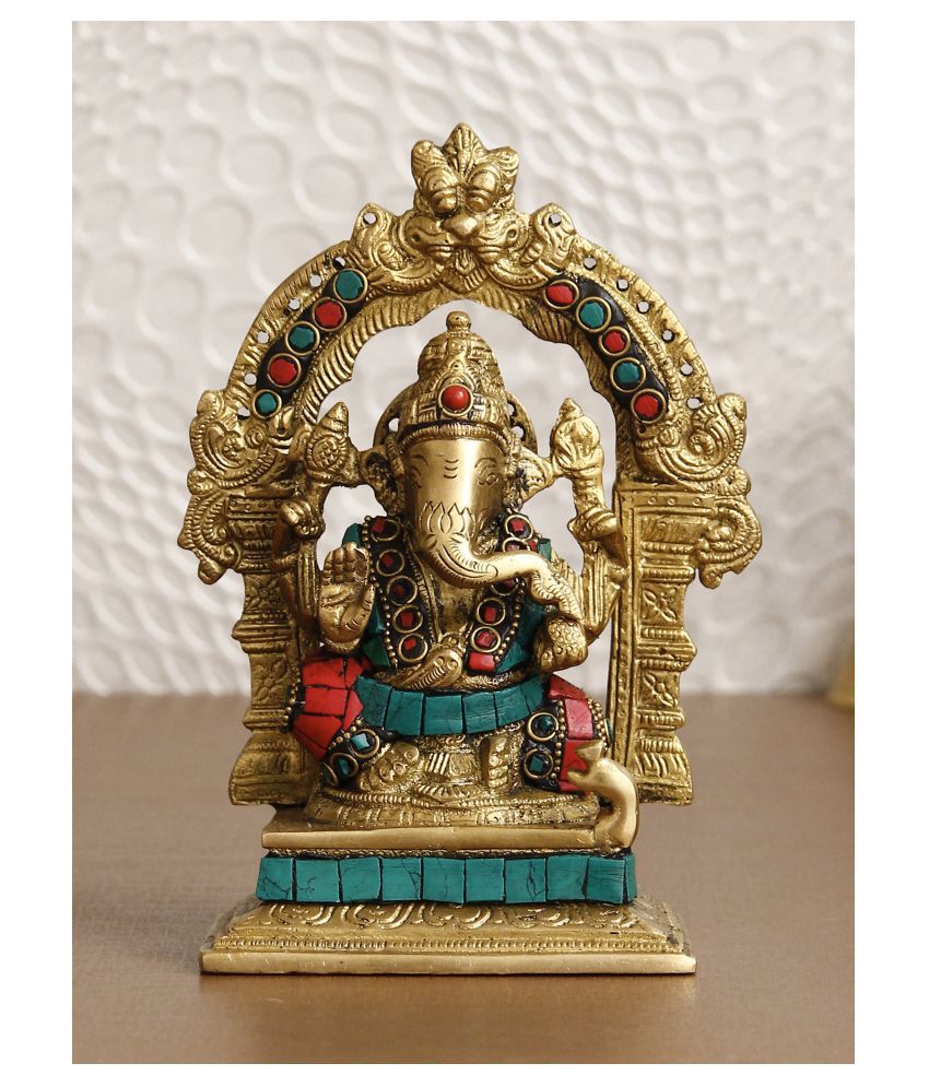     			eCraftIndia Showpiece Brass Ganesha Idol 13 x 7 cms Pack of 1