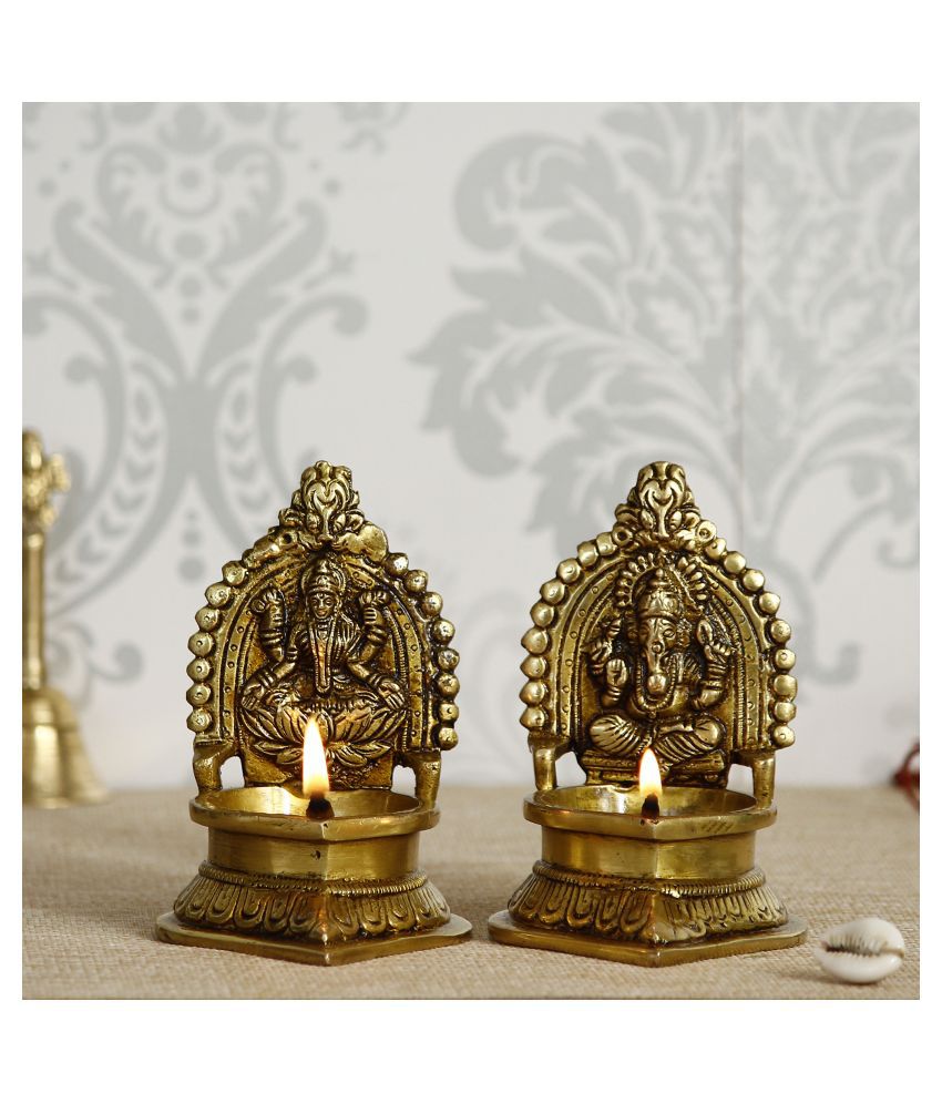     			eCraftIndia Showpiece Brass Ganesha Idol 8 x 10 cms Pack of 1