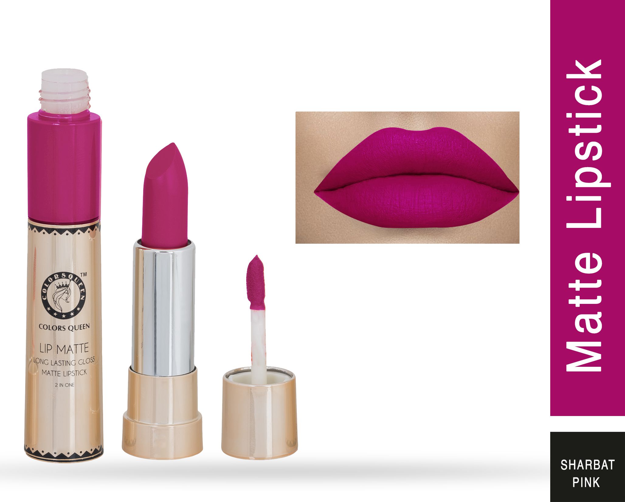     			Colors Queen Lipstick Sharbati Pink Shade - 05