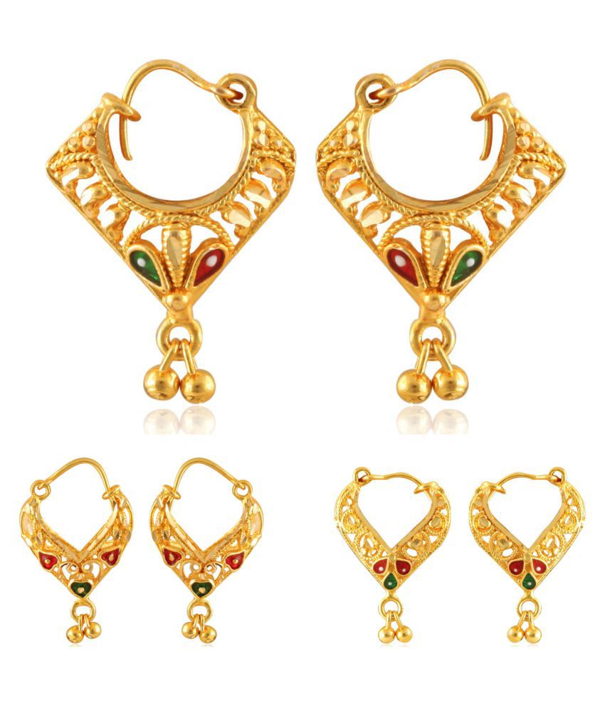     			Vighnaharta Allure Beautiful Gold Plated Clip on Bucket,basket and Chand Bali earring Combo For Women and Girls -VFJ1391-1392-1393ERG