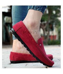 loafer shoes red colour