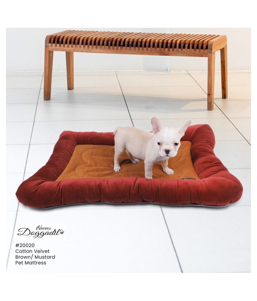 Cotton Velvet Comfy Bone Quilted Pet Mattress For Dogs & Cats