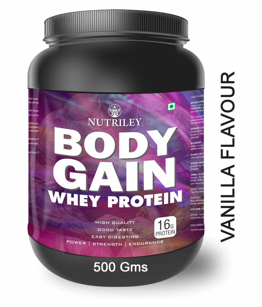     			Nutriley Whey Protein Powder for Weight Gain & Muscle Gain 500 gm