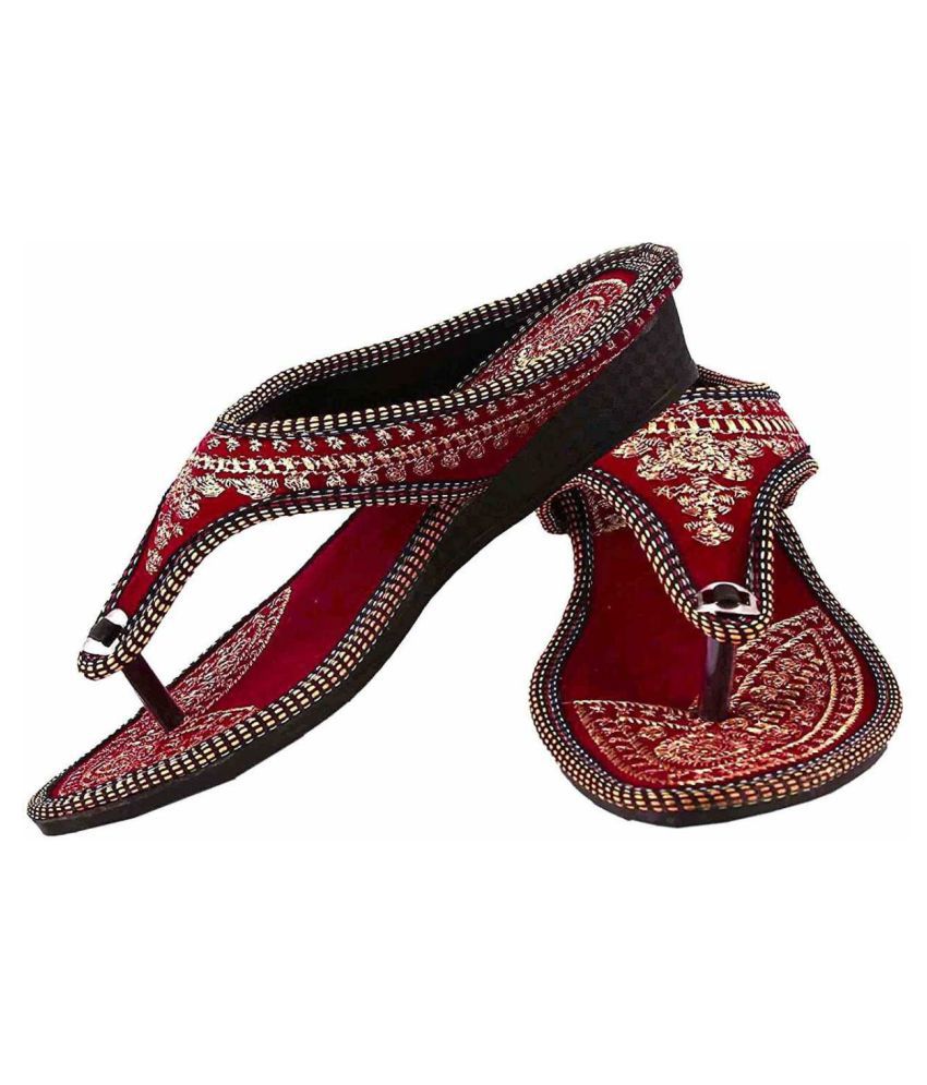     			Raj Red Ethnic Footwear