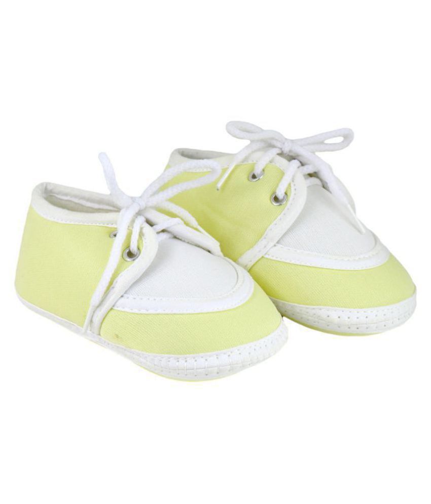 Neska Moda Baby Boys & Girls Lace Yellow Booties For 0 To 12 Months Infants