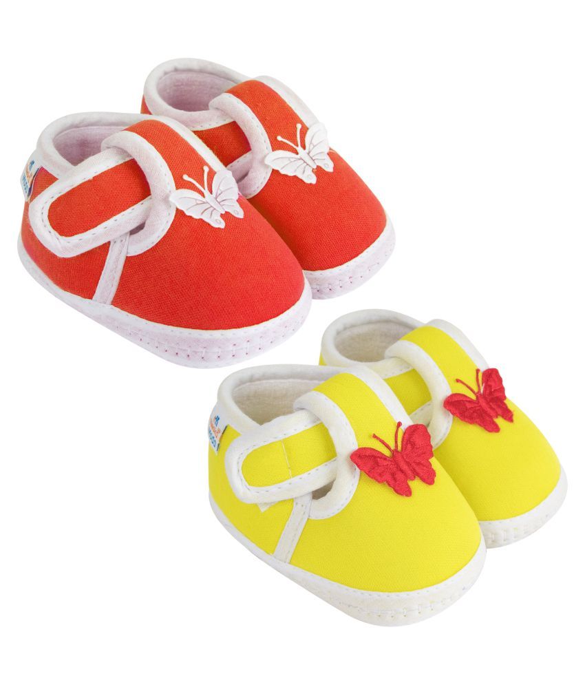     			Neska Moda Unisex Set Of 2 Pair Booties for 6 to 9 Months (Red,Yellow) -BT5andBT7