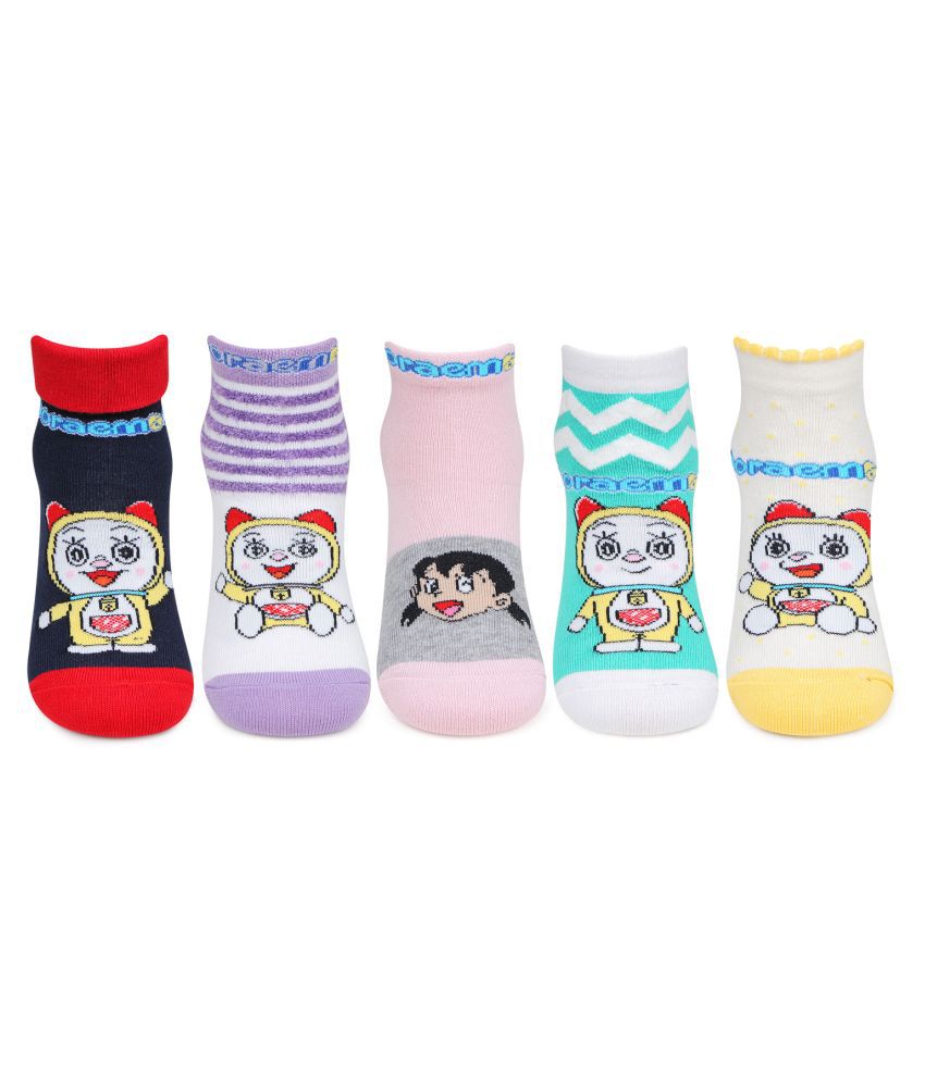     			Bonjour Doraemon Kids Ankle Socks - Pack of 5