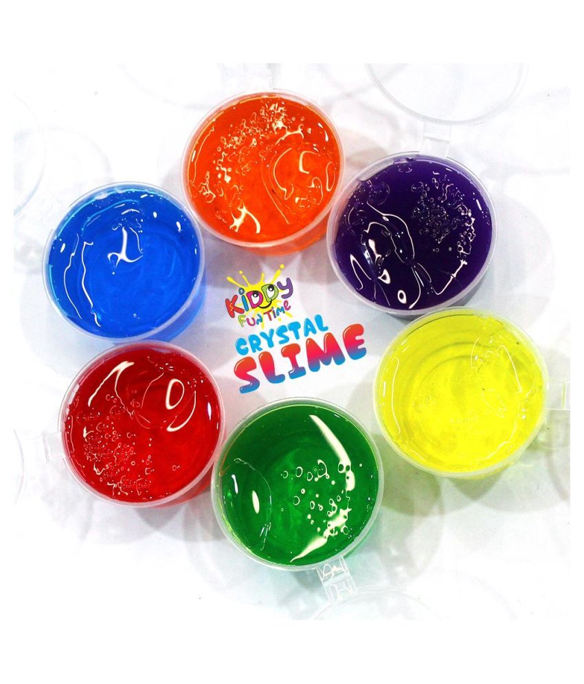 Kiddy Crystal Slime Pack Of 6 Jelly Putty Set Kit Toy For Girls Boys Slime