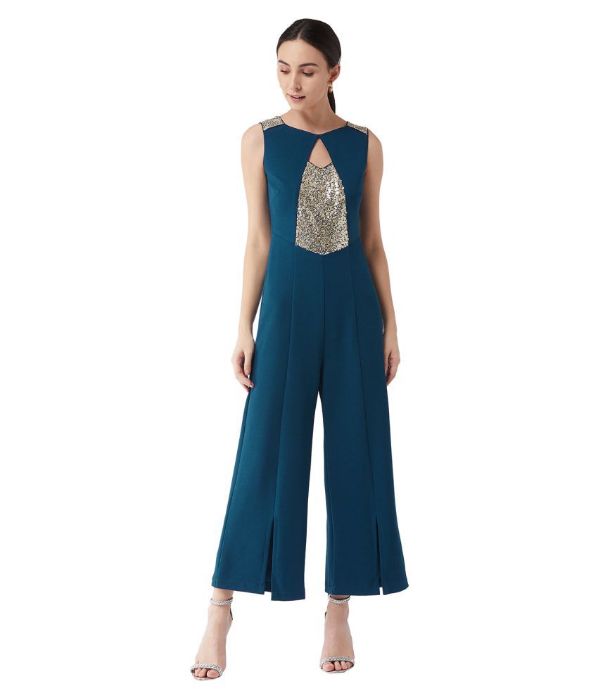     			Miss Chase Blue Polyester Jumpsuit -