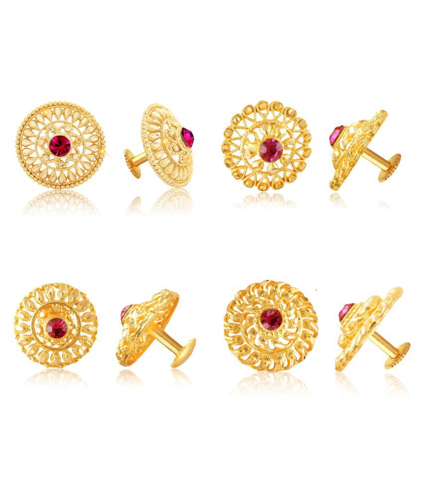     			Vighnaharta Sizzling Graceful Alloy Gold Plated Stud Earring Combo set For Women and Girls ( Pack of- 4 Pair Earrings)-VFJ1118-1396-1399-1400ERG
