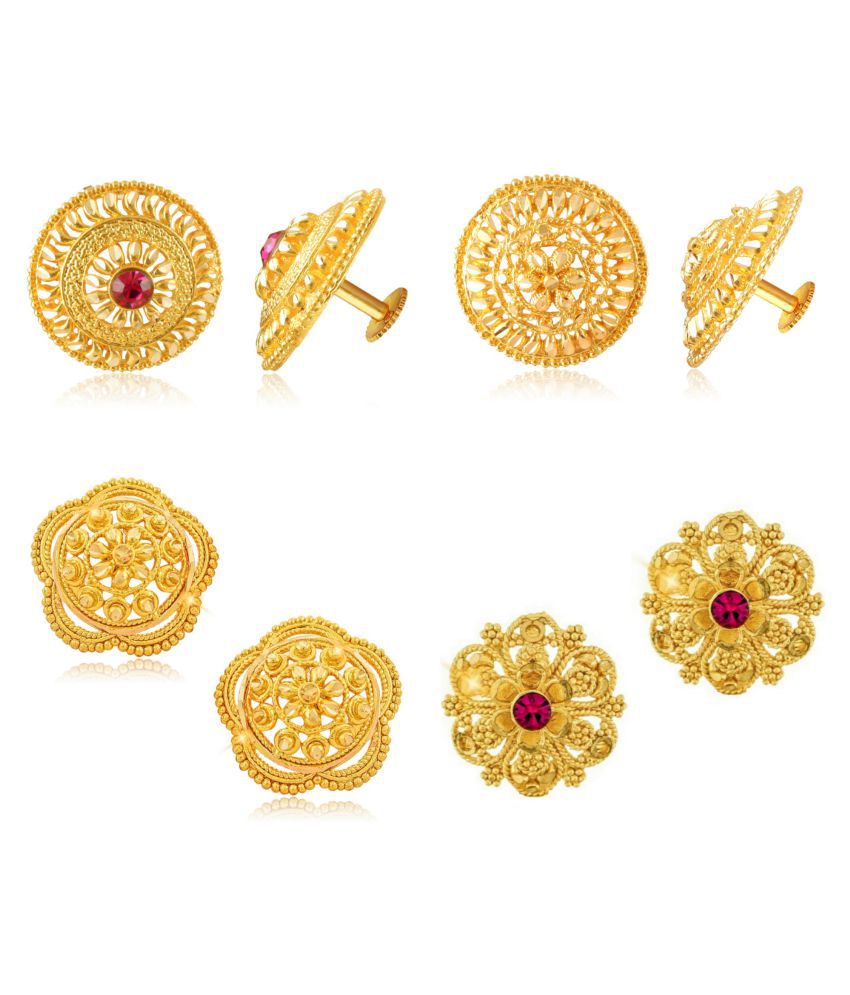     			Vighnaharta Twinkling Charming Alloy Gold Plated Stud Earring Combo set For Women and Girls ( Pack of- 4 Pair Earrings)-VFJ1398-1397-1117-1140ERG