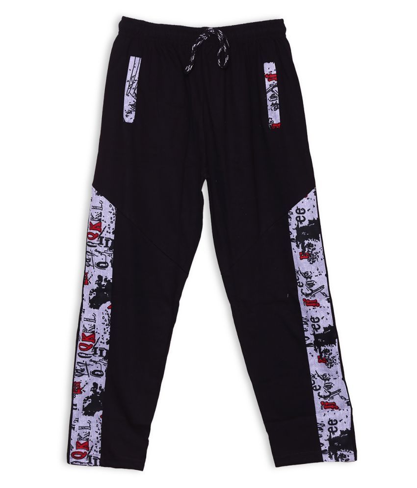     			Fashionable Black color track pant in 100% cotton for kids