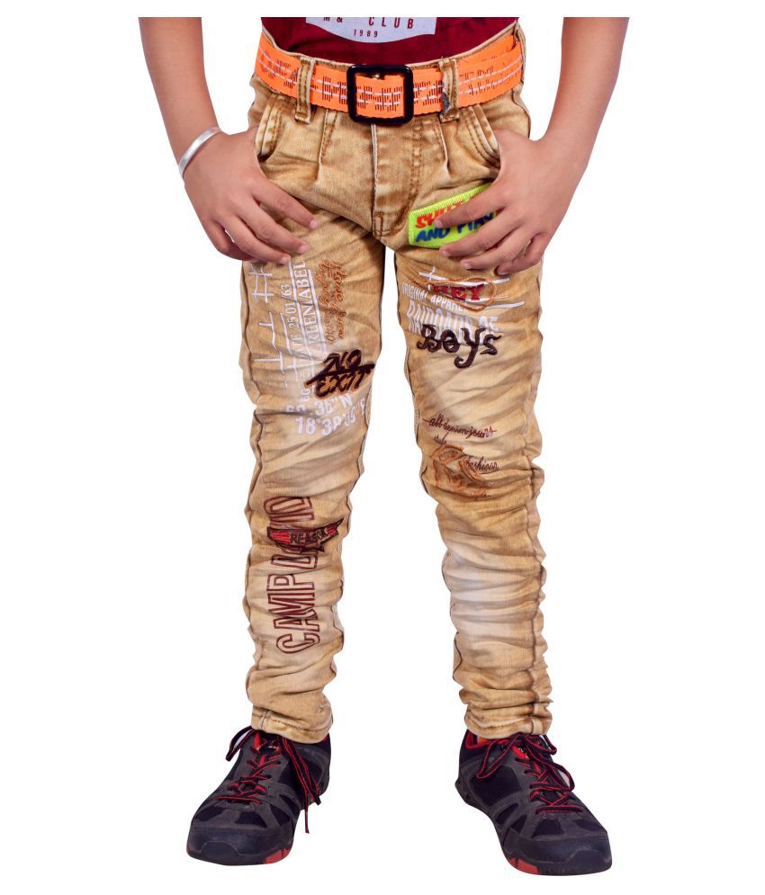     			KUNDAN Boy's Khaki Regular Fit Jeans ( Pack of 1 )
