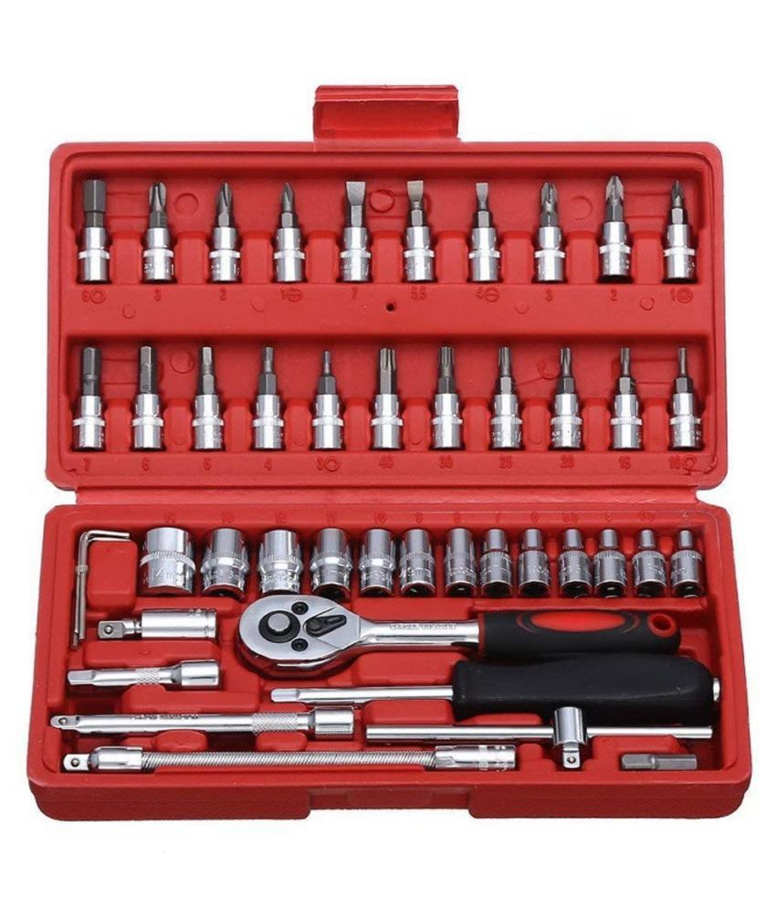     			46 in 1 Pcs Tool Kit & Screwdriver and Socket Set Multi Purpose Combination Tool Case Precision Socket Set