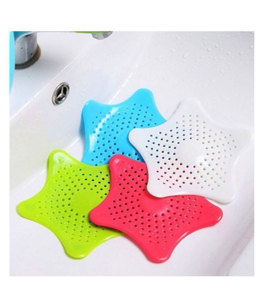     			Jetudoo Star Shaped Sink Filter Drain Strainers for Basin Multi-Colour Silicone Sink Squeegee