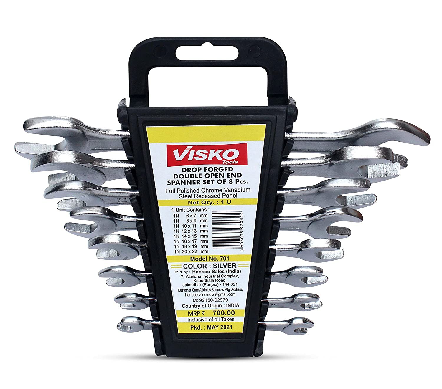 Buy Visko 701 Socket Wrench Double Sided Open End Spanner Set Tool Kit Pack Of 8 Sizes 19cm 17cm 15cm 14cm 13cm 12cm 11cm 10cm Online At Best Price In India Snapdeal