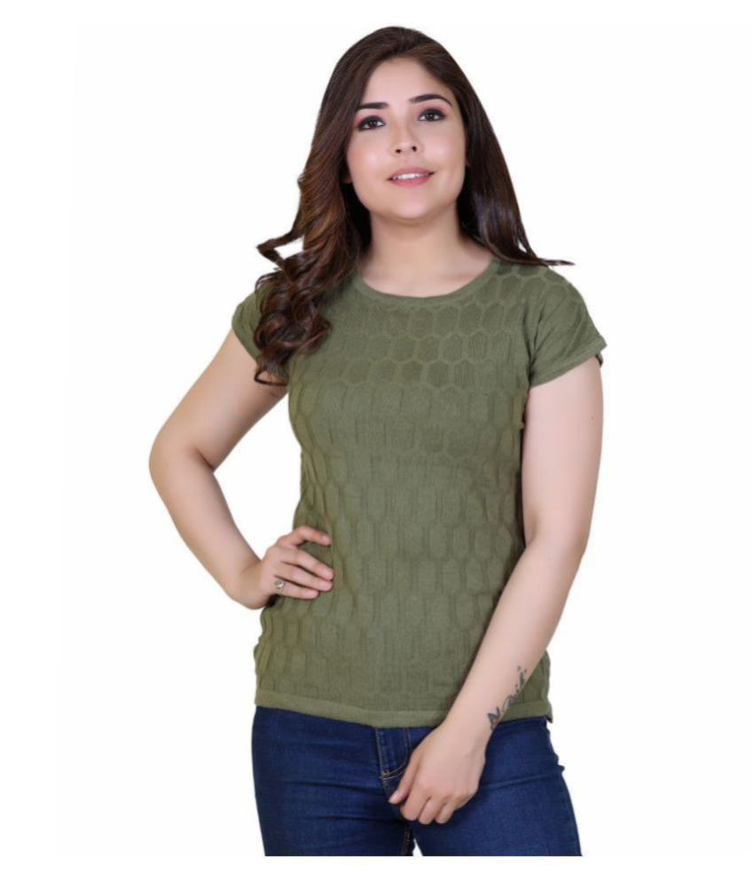     			Ogarti - Green Cotton Women's Regular Top ( Pack of 1 )