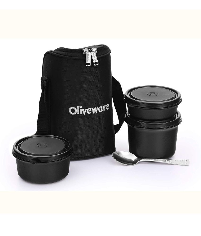     			Oliveware Black Lunch Box