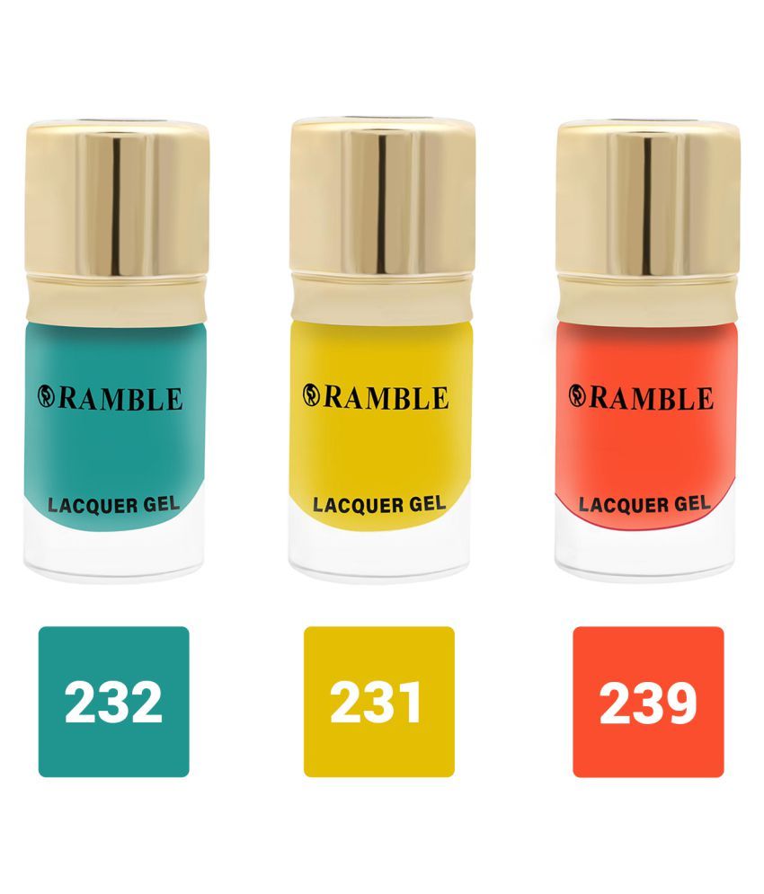     			RC RAMBLE Nail Polish Green,Orange Yellow Matte Pack of 3 12 mL