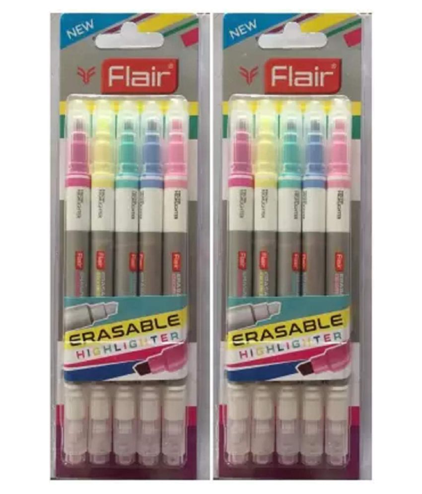 Flair Chisel Tip Erasable Highlighter Pack of 2 Buy Online at Best Price in India Snapdeal