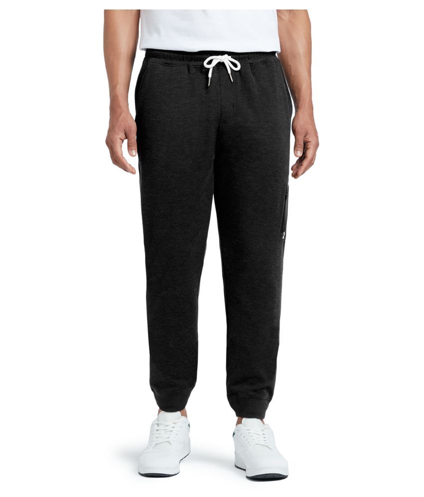     			XYXX Black Cotton Joggers Single