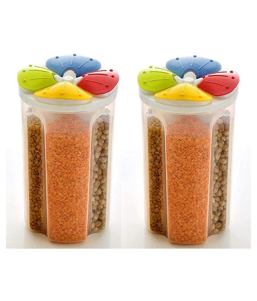     			deodap Plastic Food Container Set of 2 2200 mL