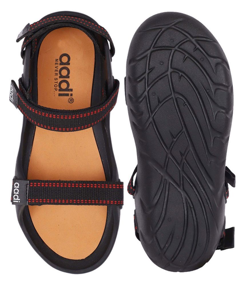 aadi men black sandals