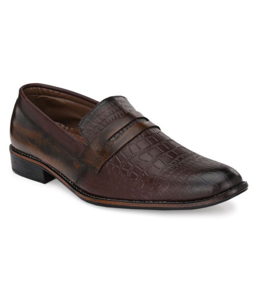 Sir Corbett Slip On Non-Leather Brown Formal Shoes
