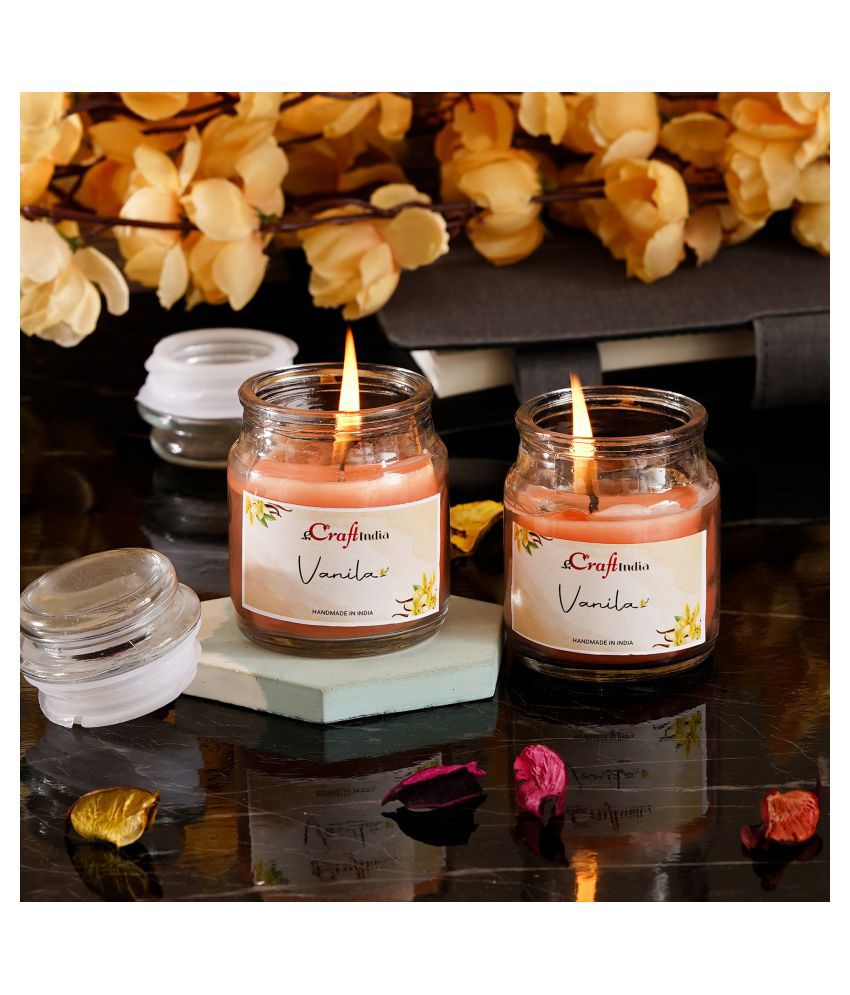     			eCraftIndia Vanilla Votive Jar Candle Scented - Pack of 2