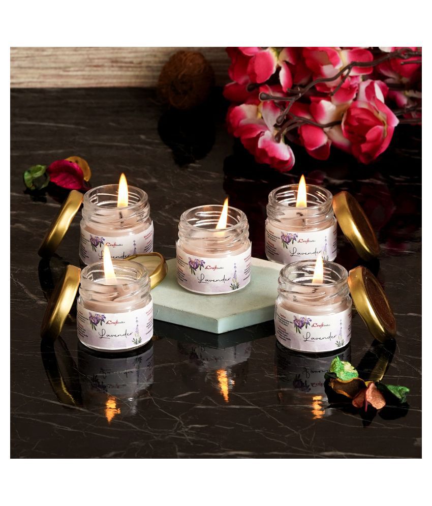     			eCraftIndia Lavender Votive Jar Candle Scented - Pack of 5