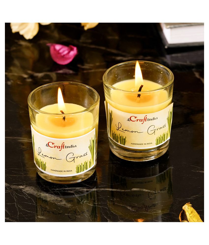     			eCraftIndia Lemon Grass Votive Glass Candle Scented - Pack of 2