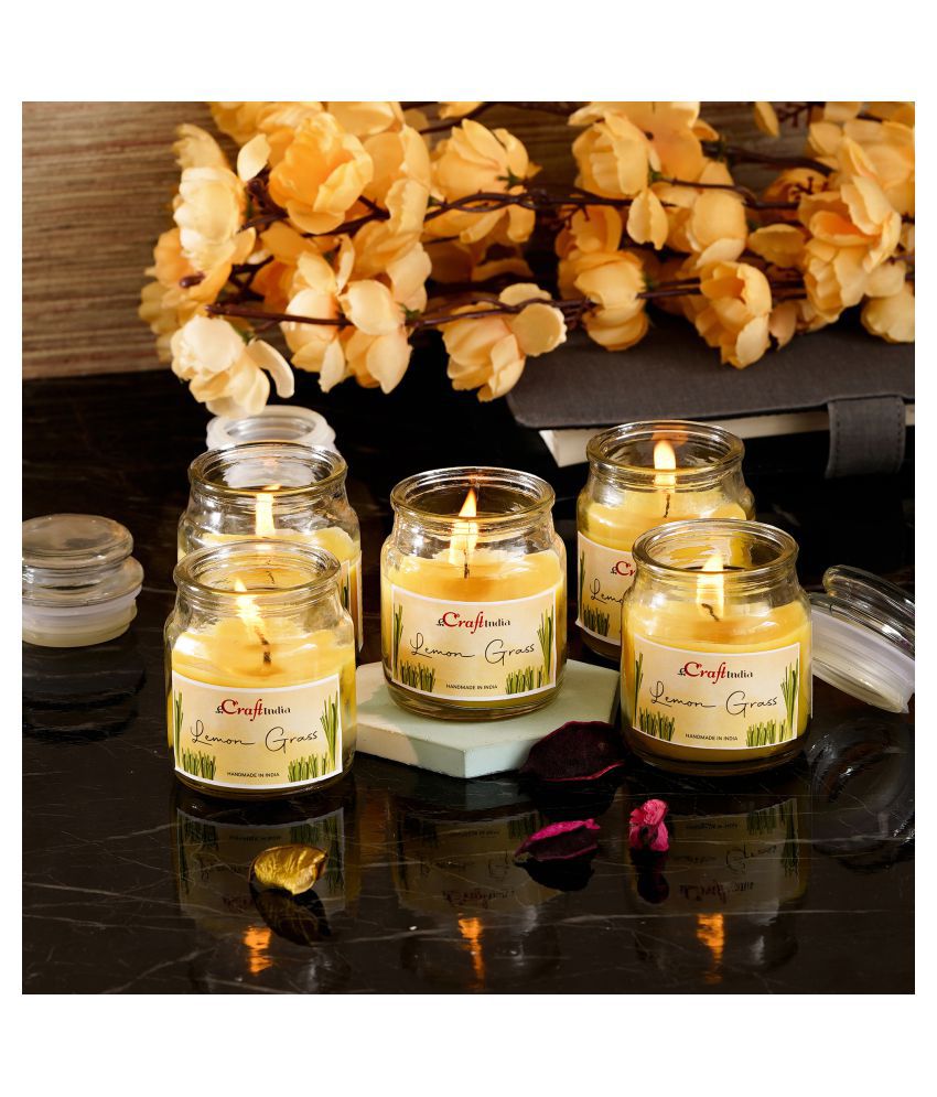     			eCraftIndia Lemon Grass Votive Jar Candle Scented - Pack of 5