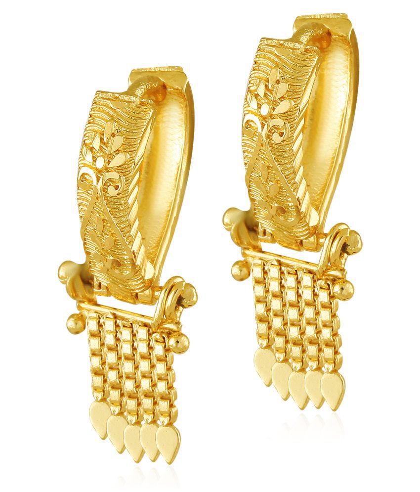    			Vighnaharta - Golden Bali Earrings ( Pack of 1 )