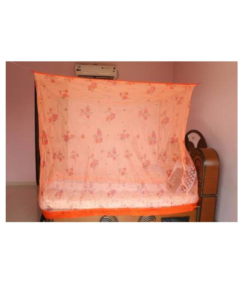     			Loom & Tiles Single Peach Floral Mosquito Net