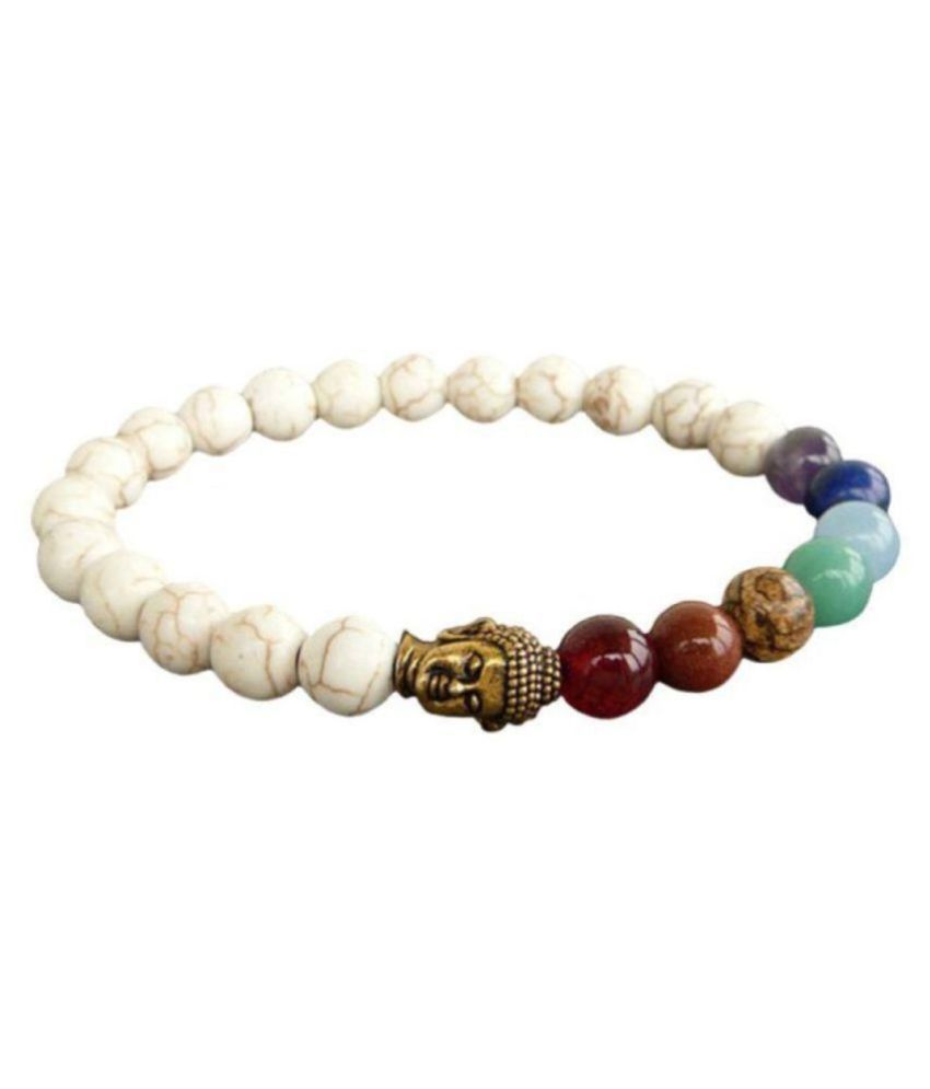 7 Chakra Howlite Stones Unisex Yoga Buddha Beads Bracelet