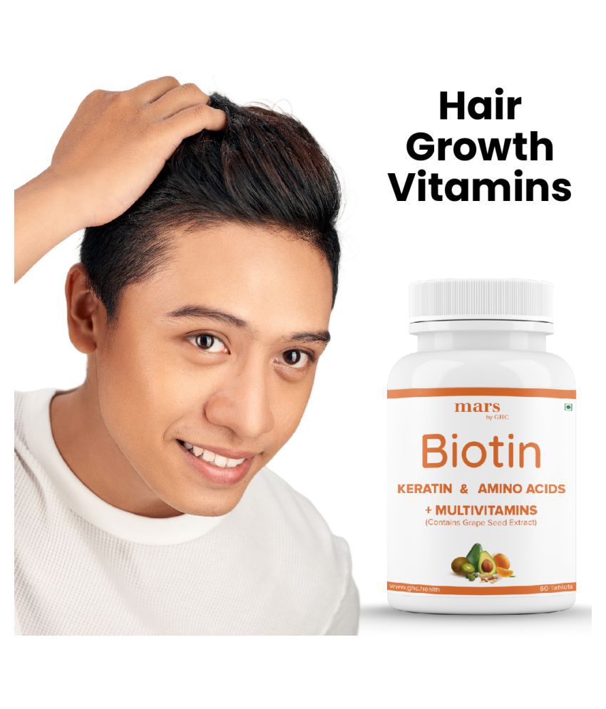 mars by GHC Hair Biotin (60 Tablets - Pack of 1) | Promotes Healthy &  Strong Hair