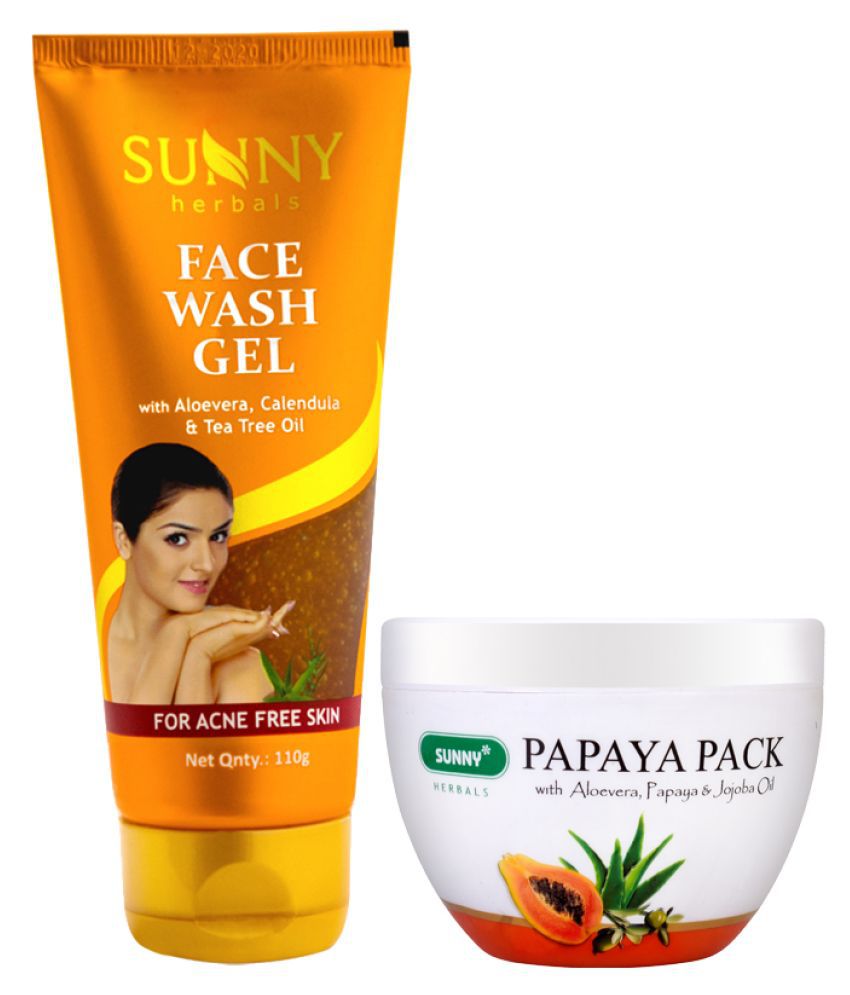     			SUNNY HERBALS Papaya Pack 150 gm and Tea Tree Oil Face Wash 110 mL