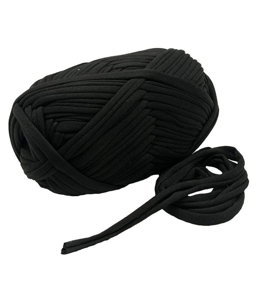     			T-Shirt Yarn Carpet, Knitting Yarn for Hand DIY Bag Blanket Cushion Crocheting Projects TSH New 100 GMS (Black)