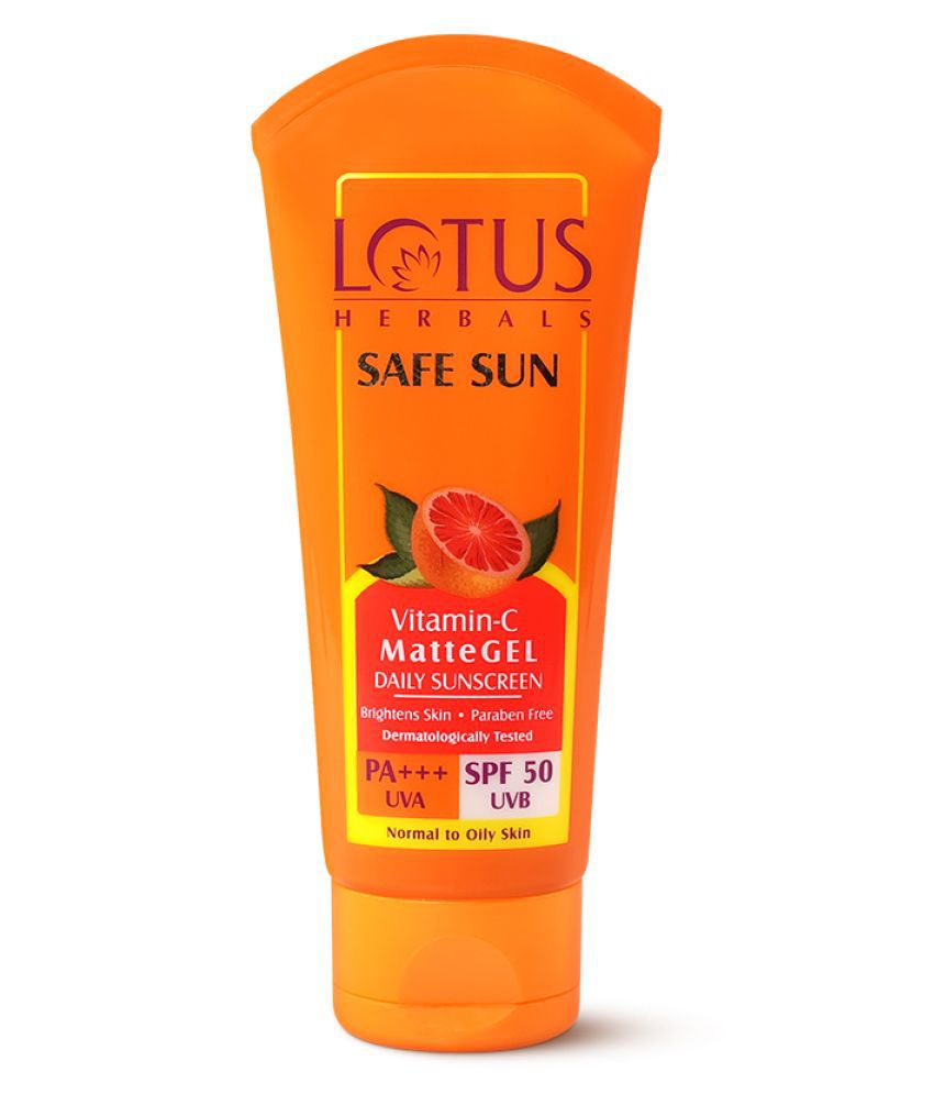     			Lotus Herbals Safe Sun Vitamin C Matte Gel Daily Sunscreen, SPF 50, PA+++, Normal / Oily Skin, 100g