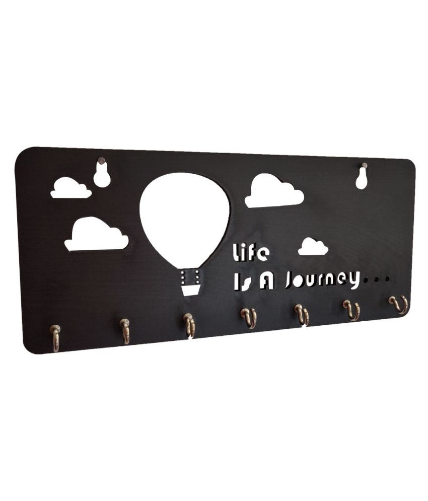     			Home Sparkle Black Wood Key Holder - Pack of 1