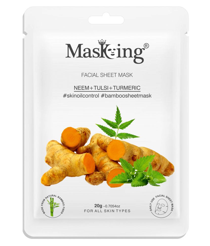     			Masking Neem, Tulsi & Turmeric Bamboo Face Sheet Mask 20 ml