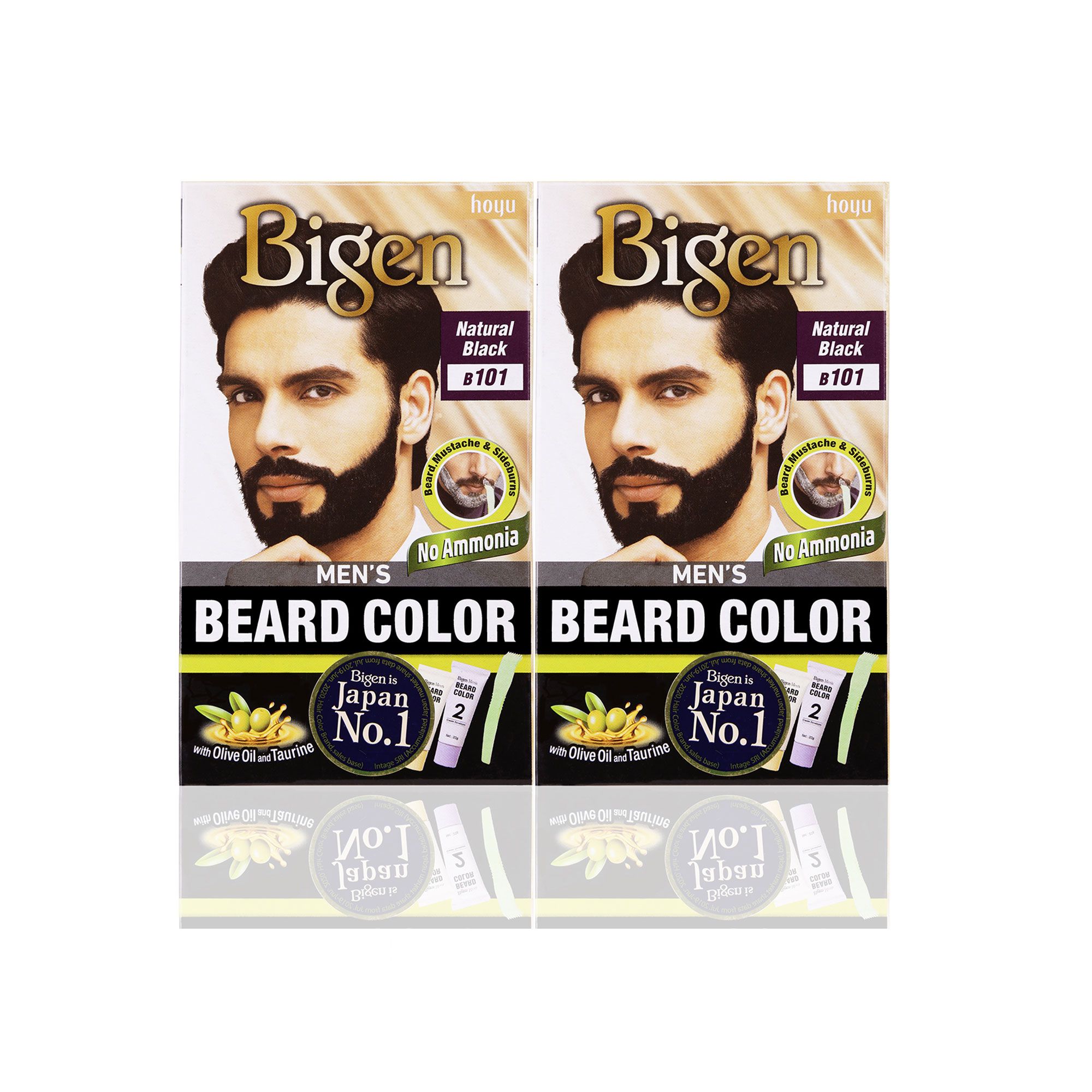     			Bigen Pack of 2 Natural Black Beard Colours B 101 for Men