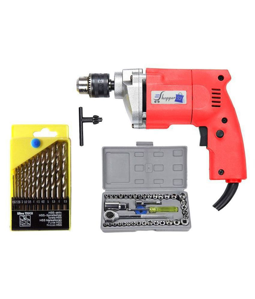     			Shopper52 - Drill Machine Combo 350W 10mm Corded Drill Kit