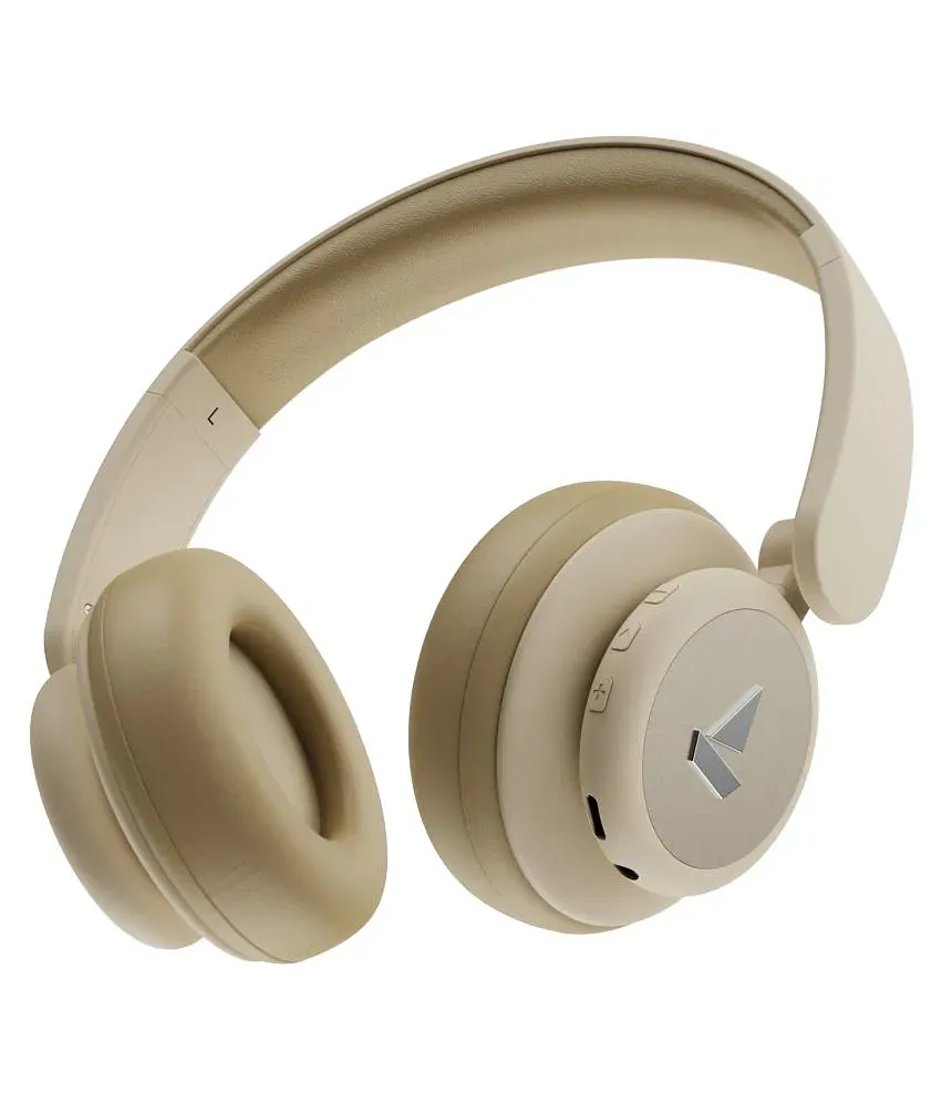 boAt Rockerz 450 Pro On Ear Bluetooth Headphones with 70 Hours Playback 40mm Drivers and Voice Assistant Hazel Beige