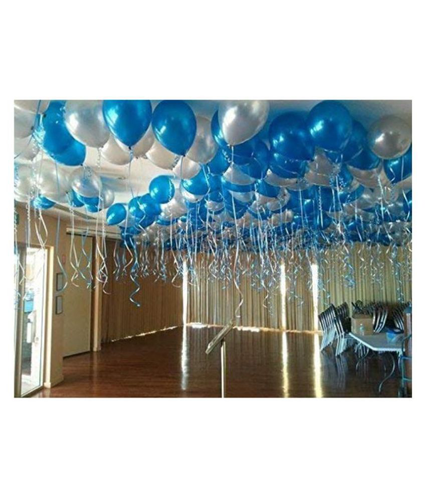     			Blooms Vibrant Colous Combo Pack of 100 Balloons - Blue &  Silver Balloons Combo